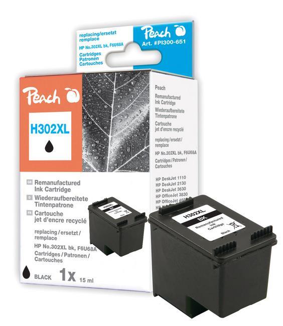 Črnilo Peach HP 302XL F6U68A 15ml black